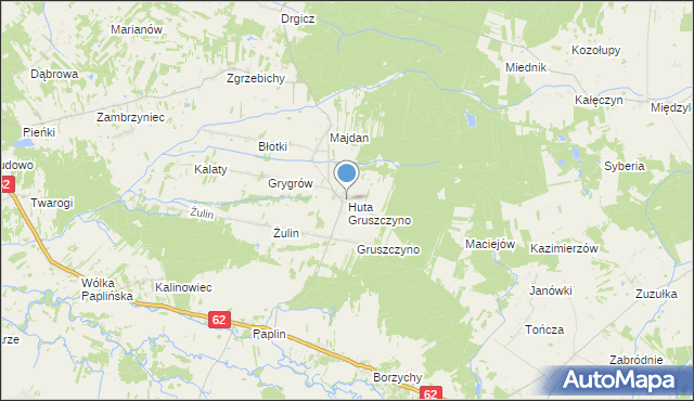 mapa Huta Gruszczyno, Huta Gruszczyno na mapie Targeo